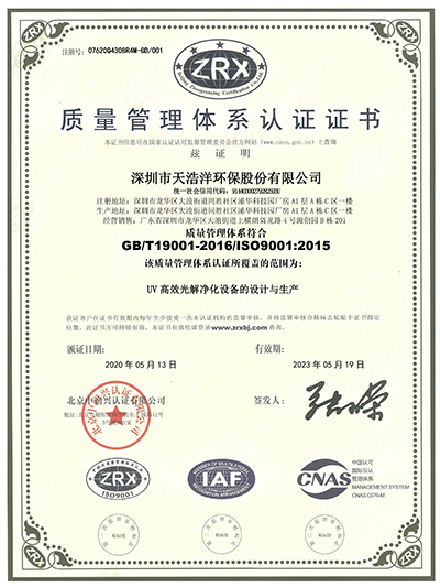 ISO9001質(zhì)量管理體系認證